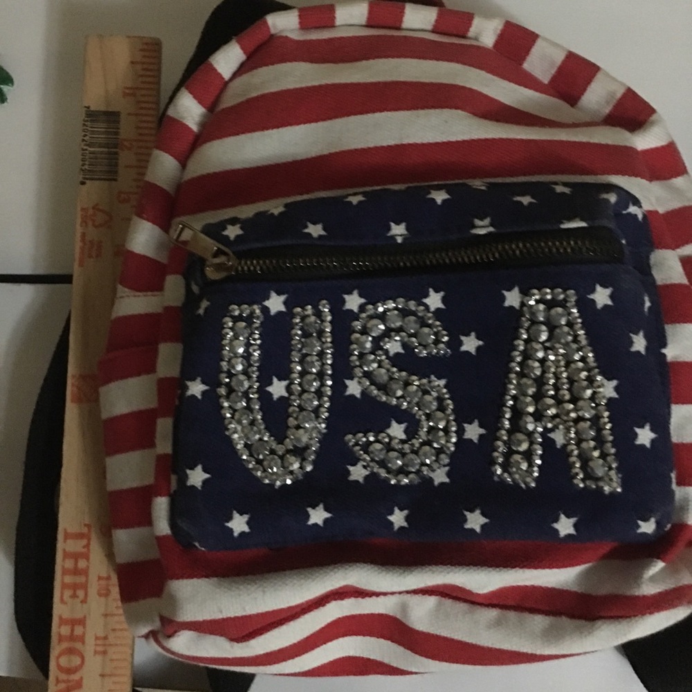 Small backpack with U.S. flag